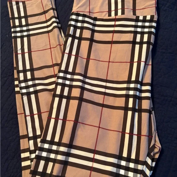 LuLaRoe TC Plaid Leggings - Picture 1 of 2
